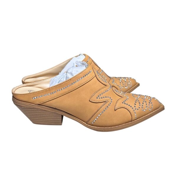 Penny Loves Kenny Stella Boot Rhinestones Pointed Toe Slip On Western - Picture 1 of 8